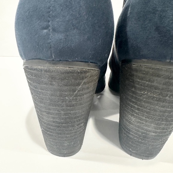 Carlos Santana Navy Blue Hacey Heeled Booties Boots - Picture 7 of 11